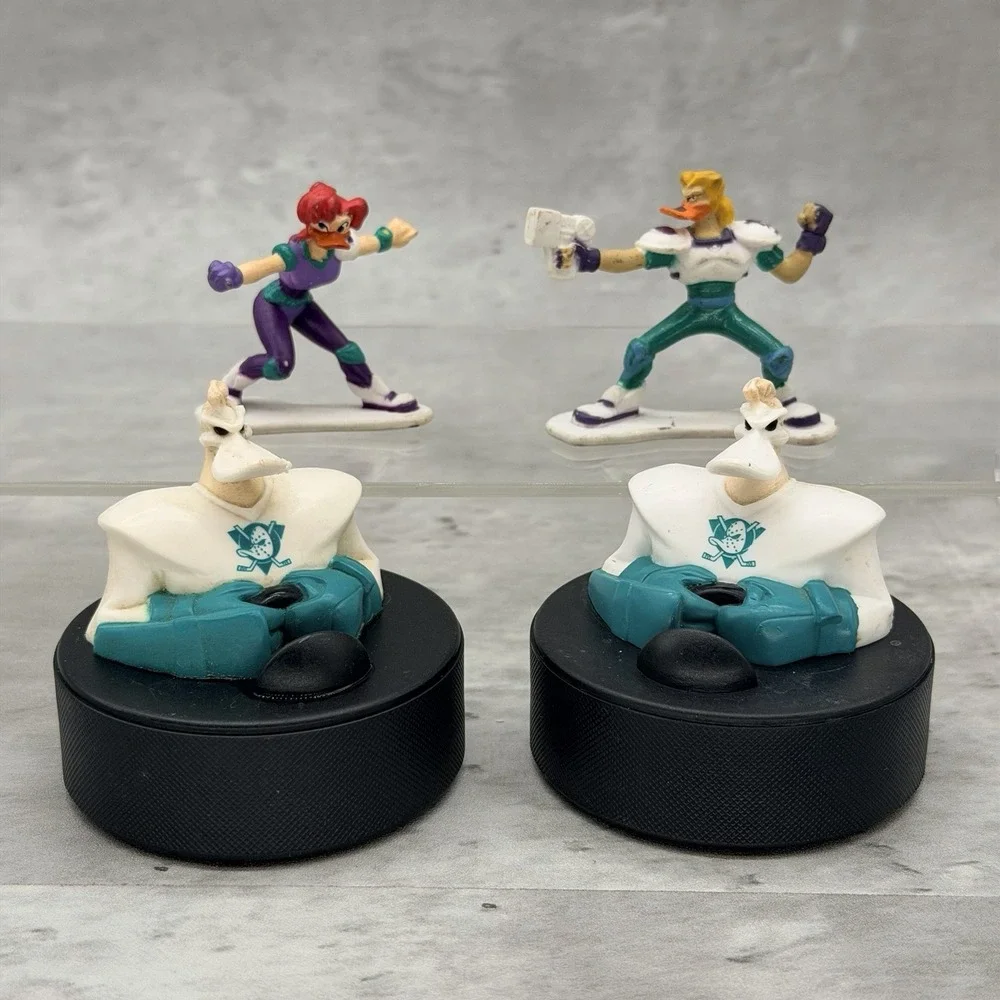 Mighty Ducks Lot 1996 McDonalds Toys Sliding Puck Lot of 4 Figure Vintage